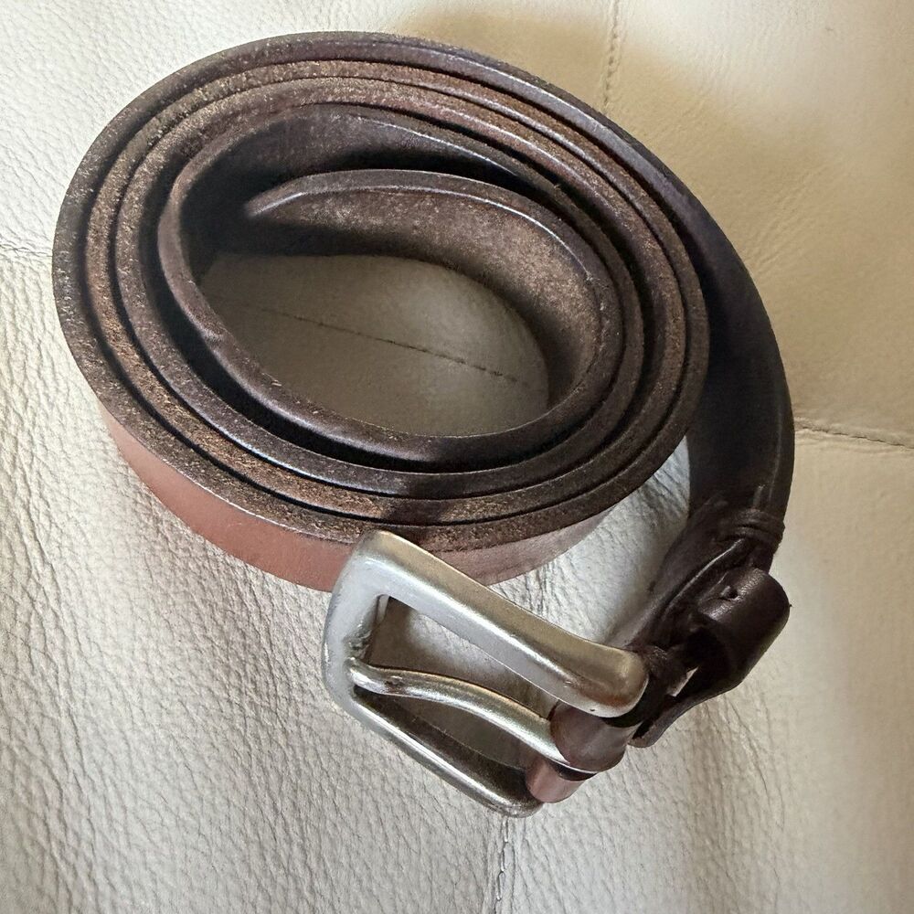 Vintage Y2K American Eagle Men’s XL 51” Brown Leather Belt Distressed Wide Prepy